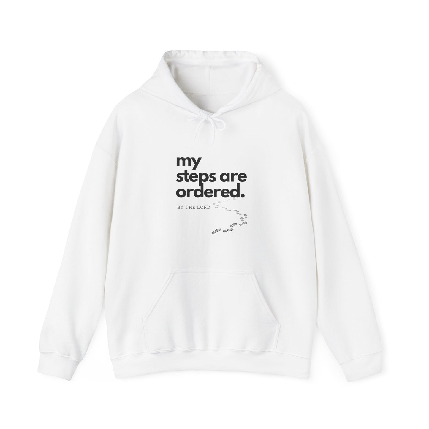 My Steps Are Ordered by The Lord Unisex Heavy Blend™ Hooded Sweatshirt