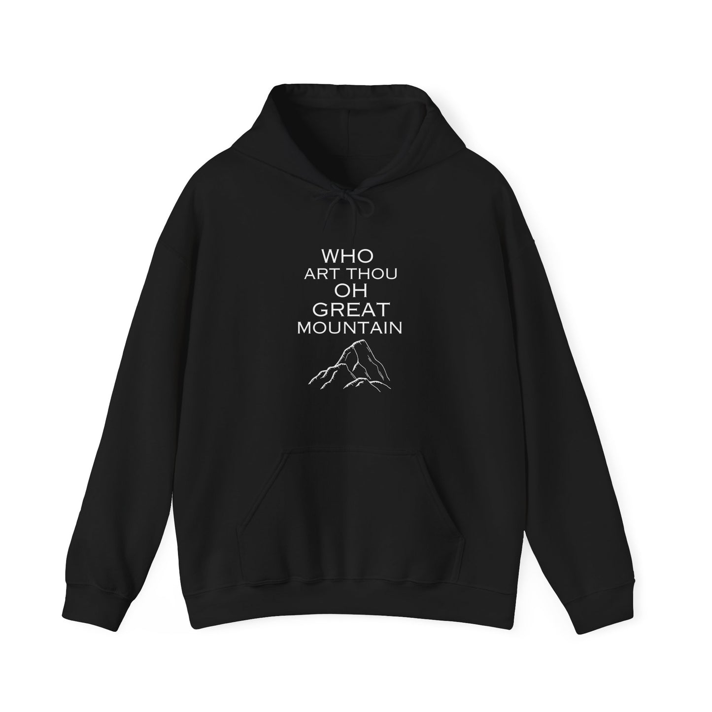 Who Art Thou Oh Great Mountain Unisex Heavy Blend™ Hooded Sweatshirt