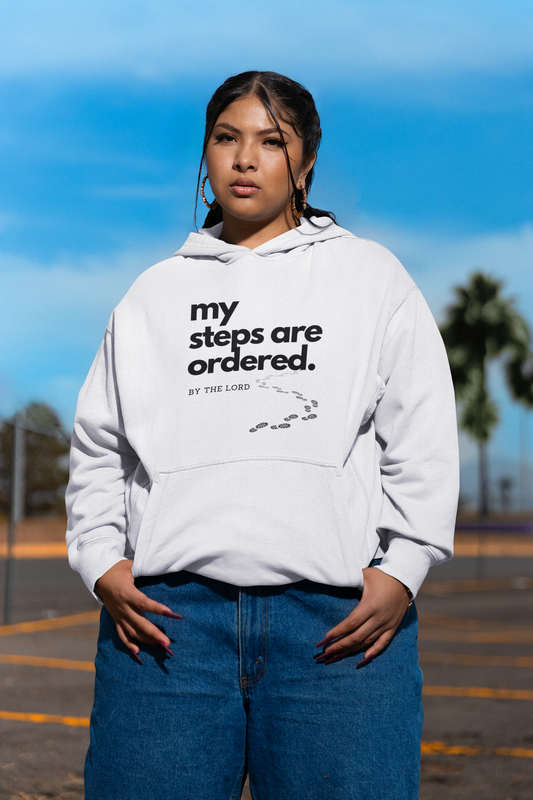 My Steps Are Ordered by The Lord Unisex Heavy Blend™ Hooded Sweatshirt